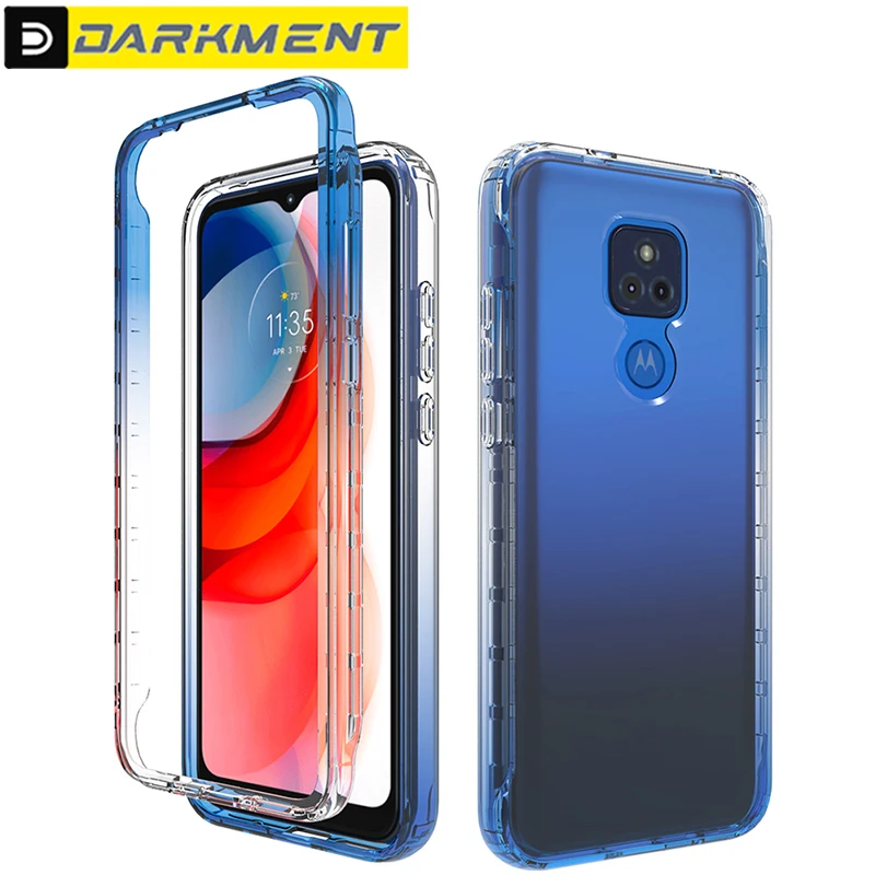 

Shockproof Gradient Color Transparent Case For Motorola G Play 2021 Simple Silicone Clear Protection Cover For Moto G Play 2021