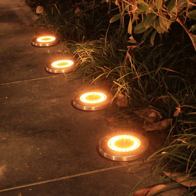 

LED Solar lawn Lights Ground Outdoor Waterproof Solar Garden Decoration Lamps Disk Pathway Yard Landscape Lighting