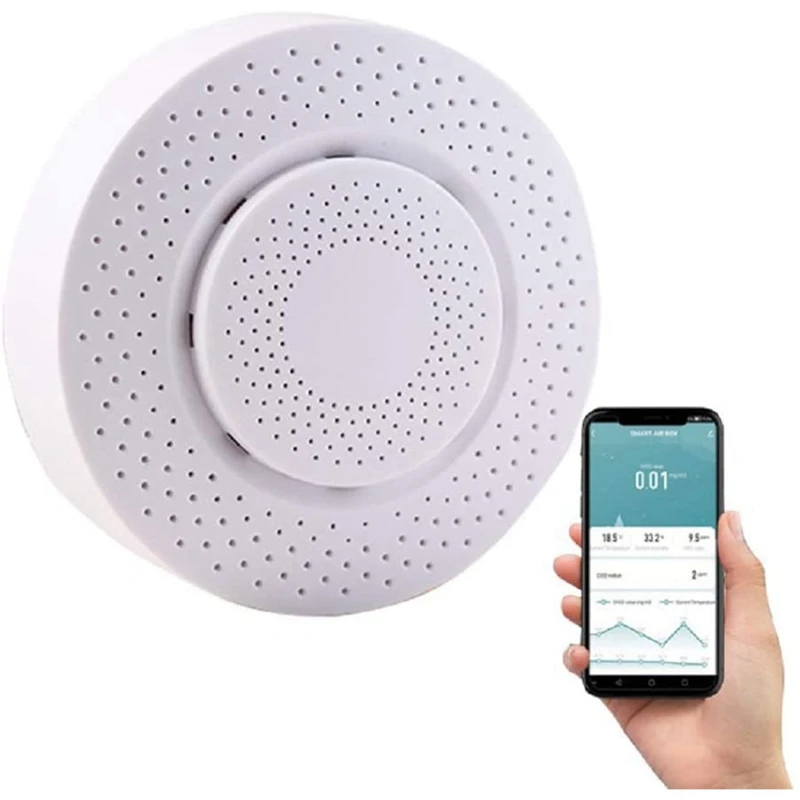 

Tuya Wifi Smart Air Quality Detector Air Box Carbon Dioxide Detector Automatic Remote Sensor Monitor Formaldehyde Sensor
