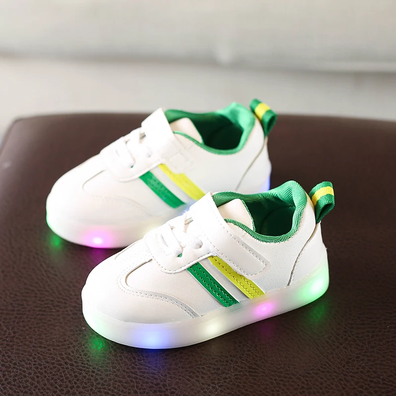 

Size 21-30 Children LED Shoes For Baby Non-Slip Glowing Sneakers Hook & Loop Toddler Girls Sneakers Boys Shoes Luminous Trainers