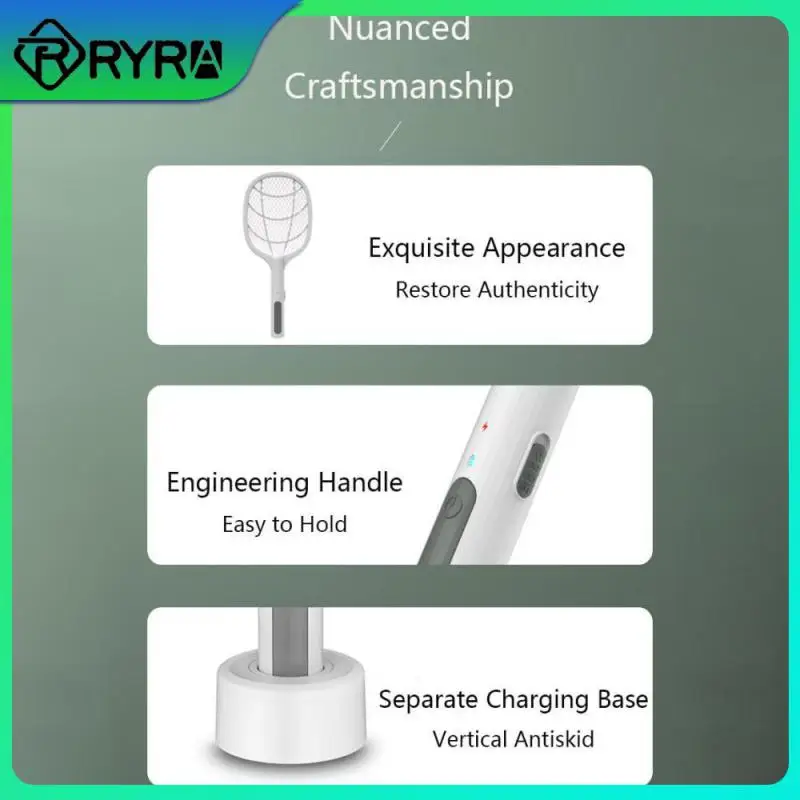 

Usb Rechargeable Electric Mosquito Killer 2 In 1 Electric Mosquito Swatter 3000v Mosquito Light Trap With Base Holder Handheld