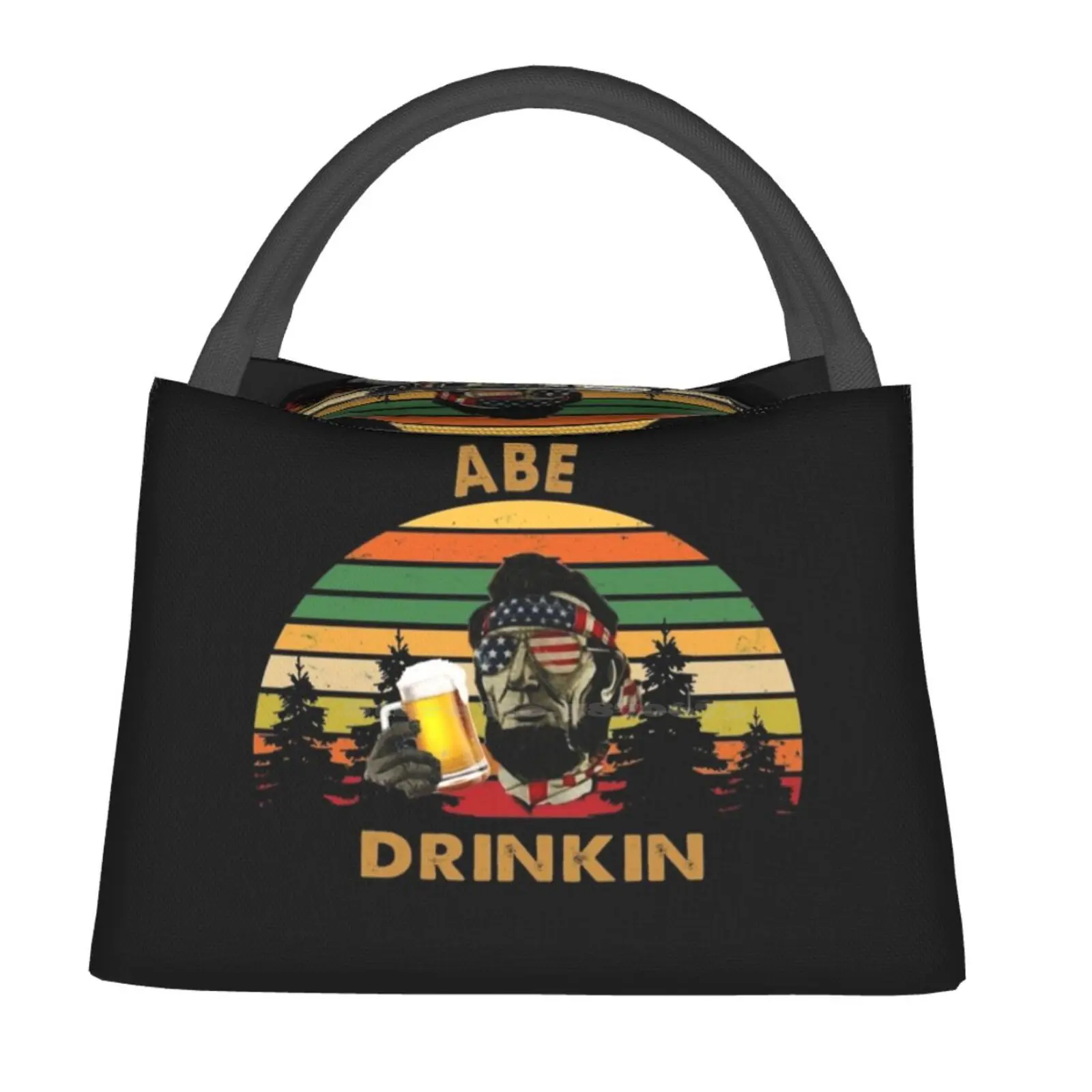 

Abe Drinkin Vintage American Flag 4Th Of July Thermal Cooler Tote Insulated Lunch Bag Abe Drinkin Vintage American Flag 4Th Of