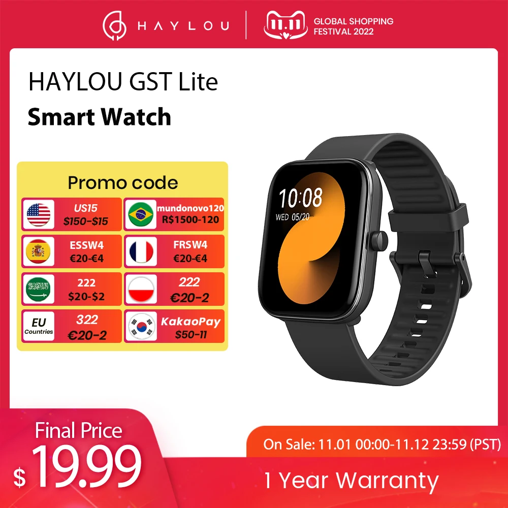 HAYLOU GST Lite inteligentny zegarek 1.69 1 HAYLOU GST Lite inteligentny zegarek 1.69 1