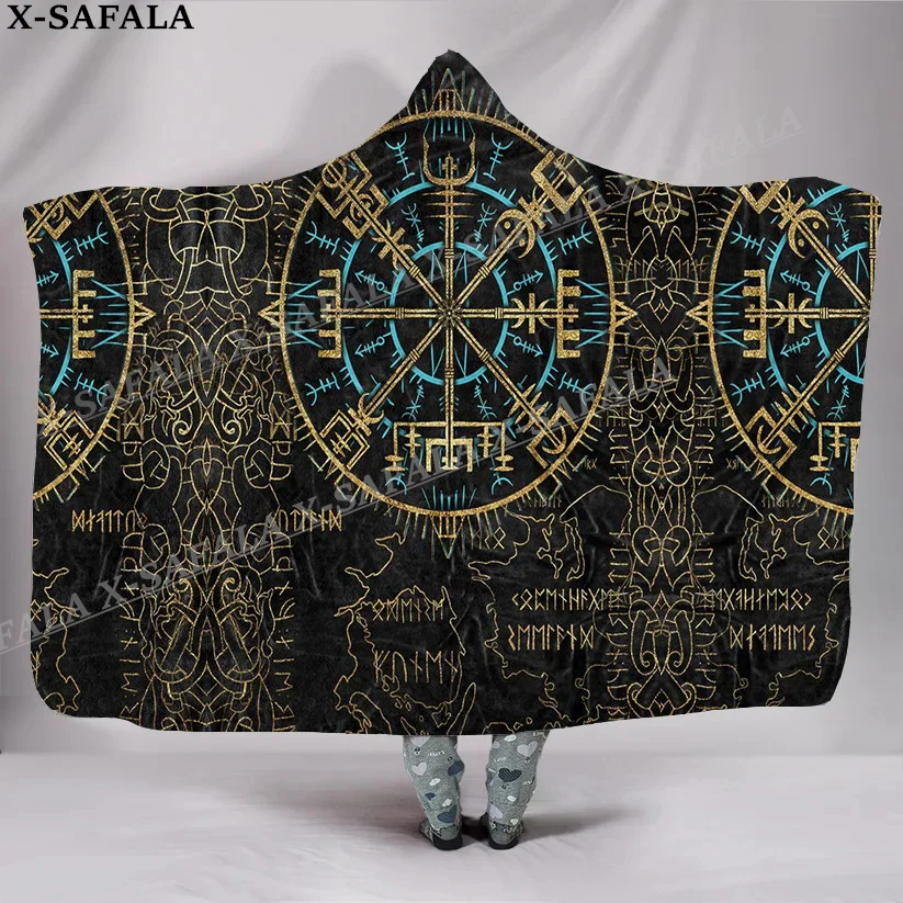 Скандинавская мифология вегвизир принт викингов пальто с капюшоном одеяло халат