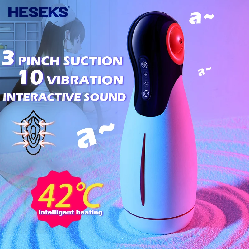 

HESEKS Suck Vibrat Vibrating Automatic Man Masturbator Deep Throat Silicone Pussy Real Blowjob Vagina Masturbator for Men 18