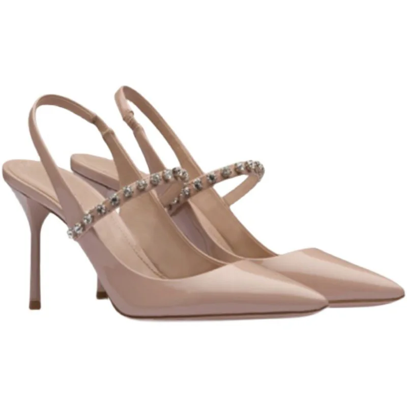 Light Luxury Sandals Diamond Leather Women Heels Shoes Fashion Shoes for Women Pointed Shoes Sandals Women 2022 High Heels Shoes