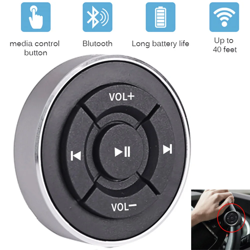

1 Pcs Car Wireless Bluetooth Media Steering Wheel Remote Control MP3 Music Player Buttons High Quality