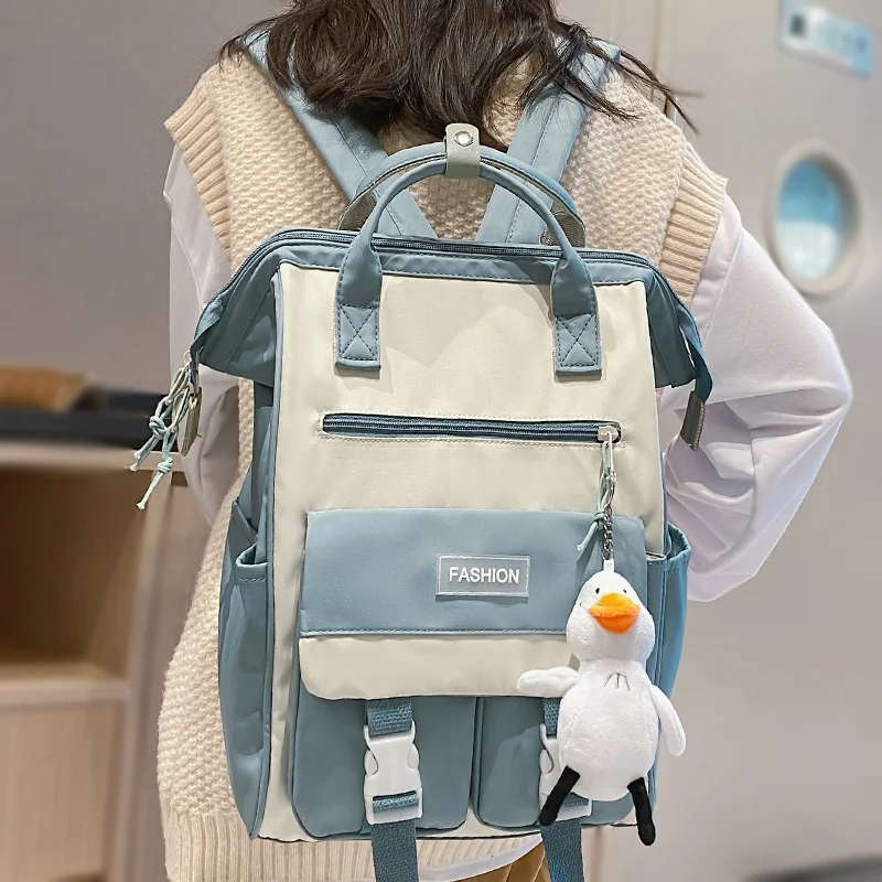 

Girl New Cute Waterproof Travel Female Rucksack Nylon Mommy Bag Ladies Kawaii Backpack Fashion Women Laptop Trendy College Bags