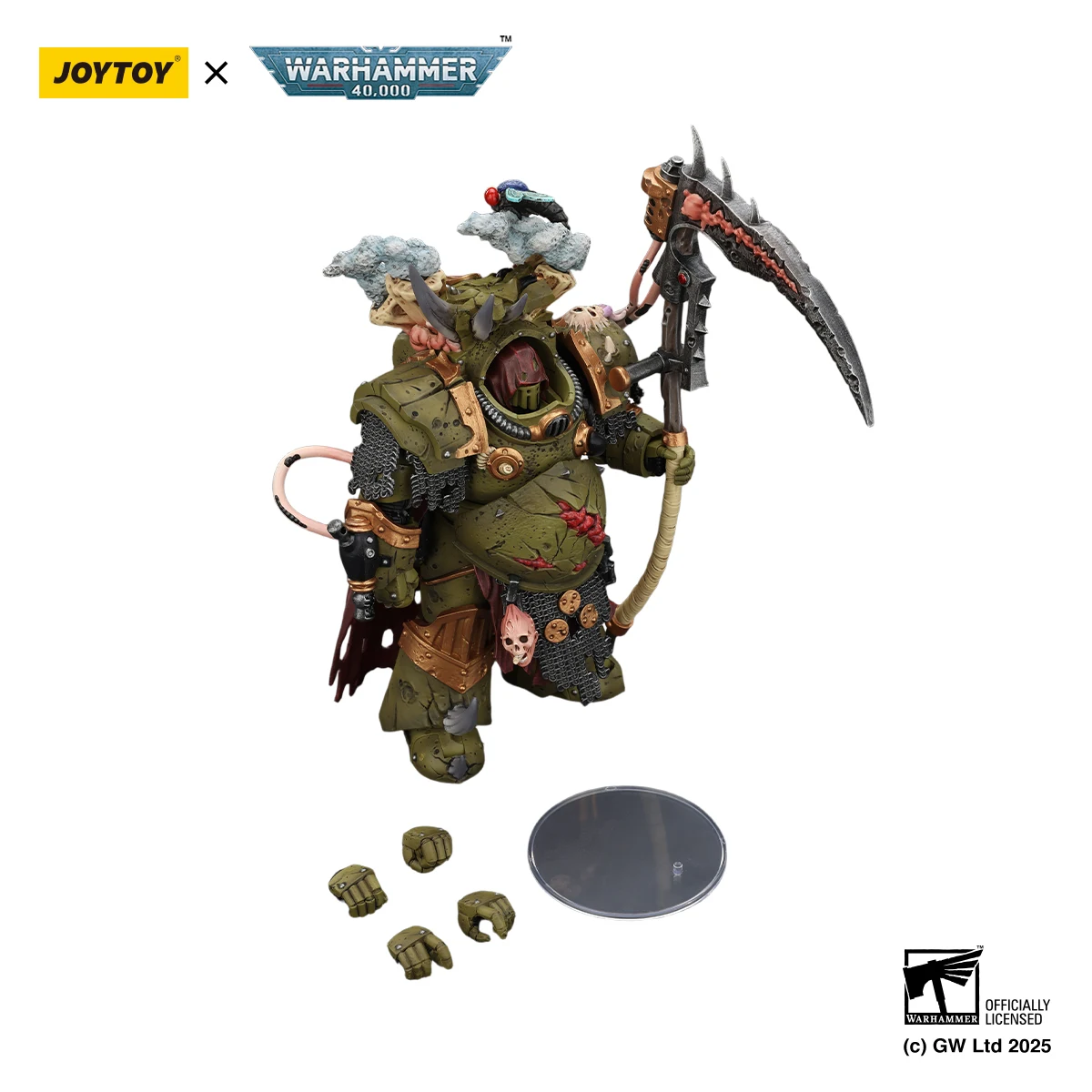 Фото [В НАЛИЧИИ] JOYTOY Warhammer 40K 1/18 Фигурка Death Guard Deathshroud Terminator Champion 3 шт. Модель №3