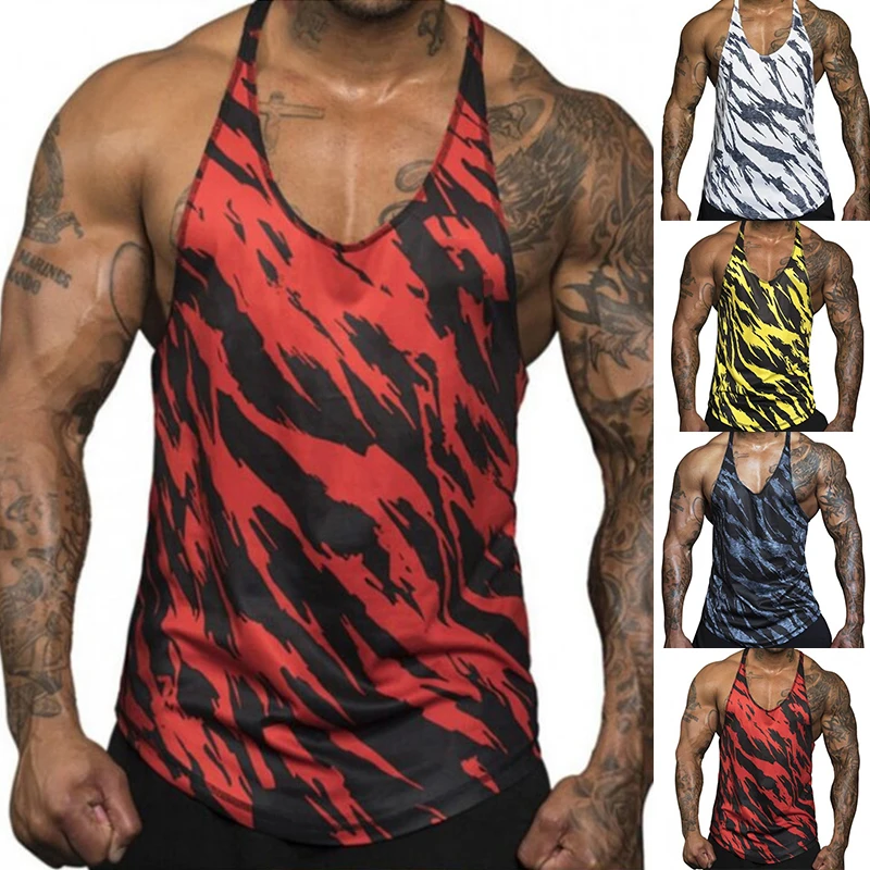 

Gym Vest Gym Bodybuilding Men Vest Summer Sleeveless T Shirt Breathable Casual Top Running Vest Fitness Cool Men T-Shirt Thin