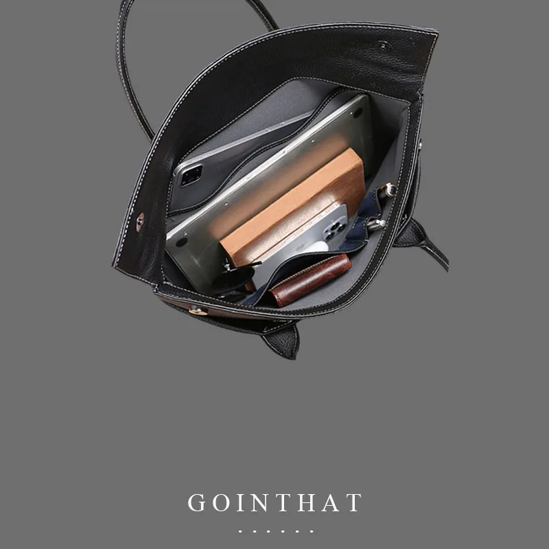 Genuine Leather Man Handbag Briefcase Large Capacity Business Laptop Sleeve Shoulder Messenger A4 Document Bag Casual Vintage