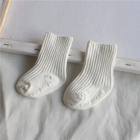 Весенние ребристые детские носки, высокое качество, новинка, вязаные Мягкие осенние детские Нескользящие носки для новорожденных, малышей, детей, девочек, мальчиков