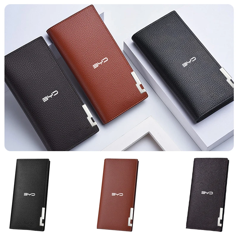 Мужской длинный деловой кошелек кожаный для монет органайзер карт подарки BYD F3 I3