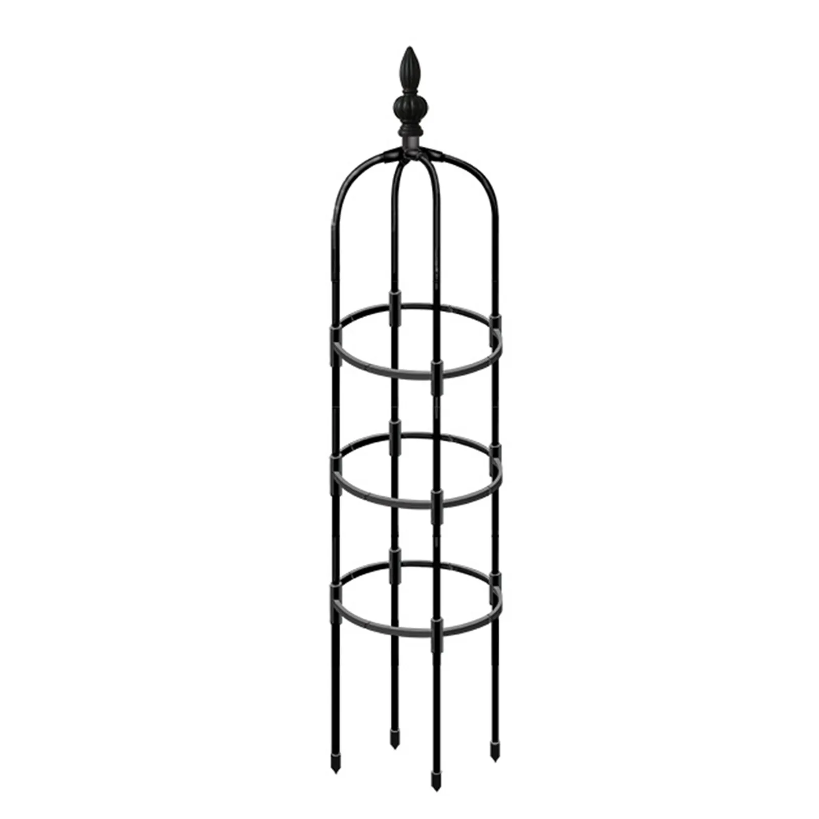 

1PC Iron Garden Obelisk Climbing Plant Flowers Steel Frame Trellis Vines Floral Decor Yard Round Weather-Proof Iron Brand