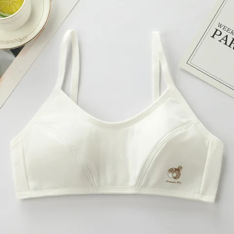 MOONBIFFY Тренировочный бюстгальтер из хлопка для девочек