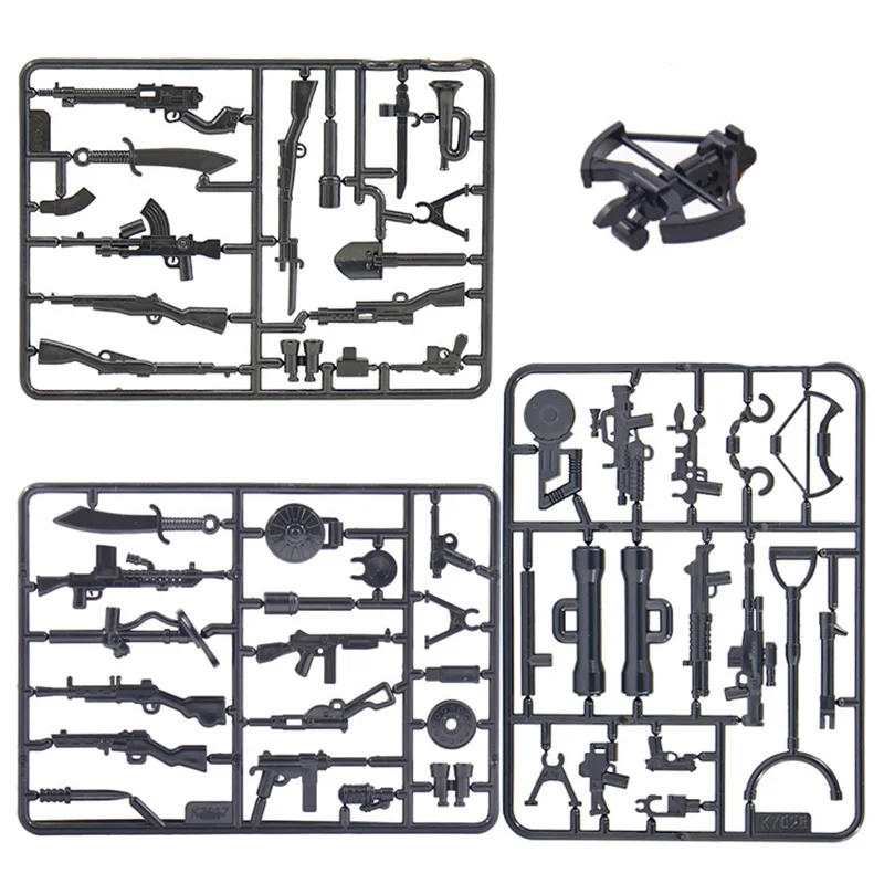 New Arrival Military Series Black Color Rifles Weapon Gun Block MOC Army Soldier WW2 Building Brick Toy X029 |