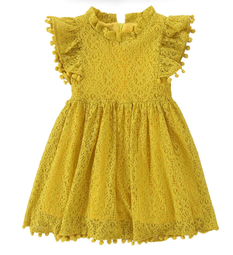 Летнее кружевное платье принцессы с цветами для девочек детские повседневные