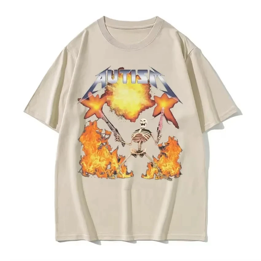 Футболка с аутизмом и скелетом человеческая мужская одежда футболки унисекс