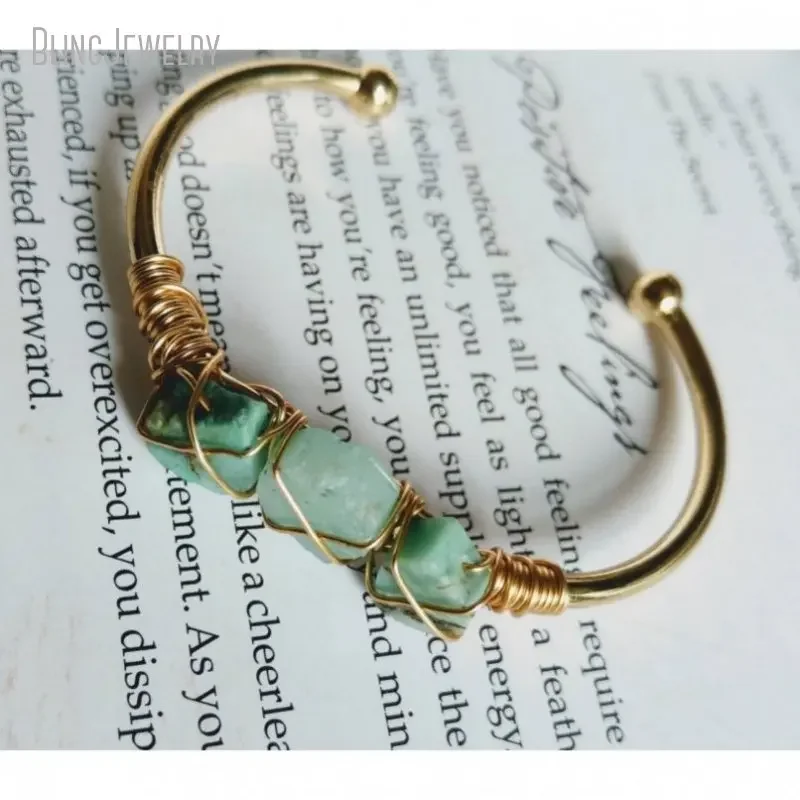 Зеленый хризопраз целебный кристалл браслет женский из натурального камня