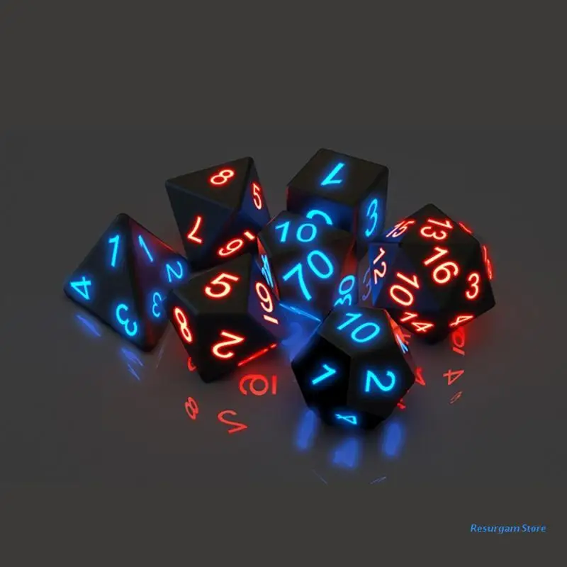 7pcs/set The Electronic Dice D20 Glow LED Dices Magic Trick Pixels DND Board Role Playing Game MTG Table Games Drop Shipping