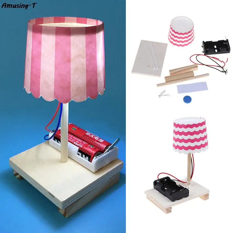 

Миниатюрная деревянная настольная лампа, набор игрушек, умная электрическая игрушка для детей, научный эксперимент, игрушки «сделай сам»