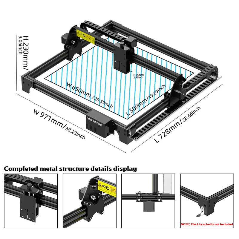 Фото Лазерный гравировальный и режущий станок 650 * 500 мм Принтер для маркировки дерева с логотипом 20 Вт Лазерный гравер на кожевенном станке с ЧПУ №3