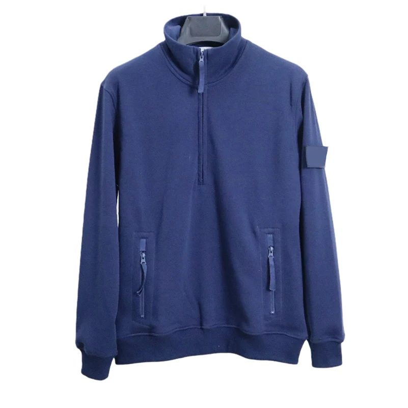 

Sweatshirts Men Clothing Zip Up Hoodie Pocket Embroidery Stand-Up Collar Pullover Streetwear Autumn Techwear Sweater MA232