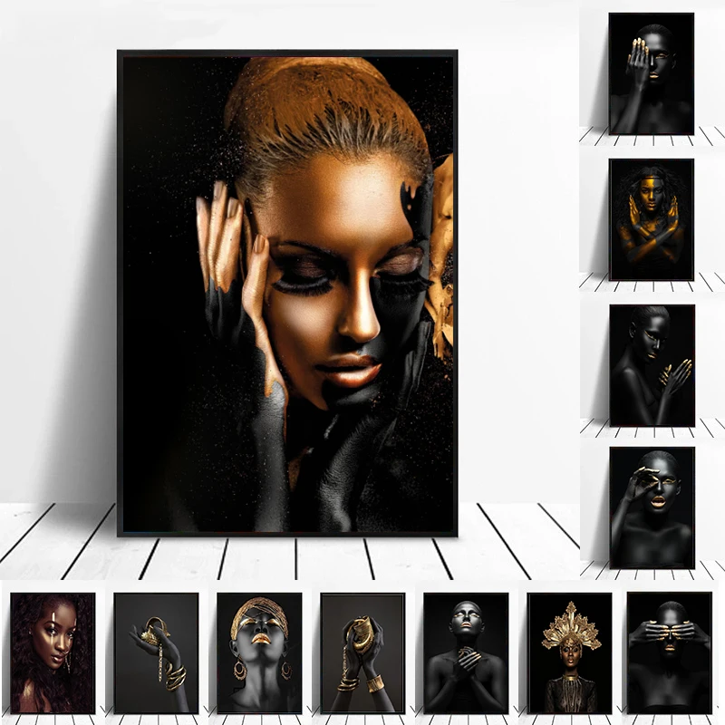 

Постеры настенные золотистые Классические в африканском стиле для гостиной