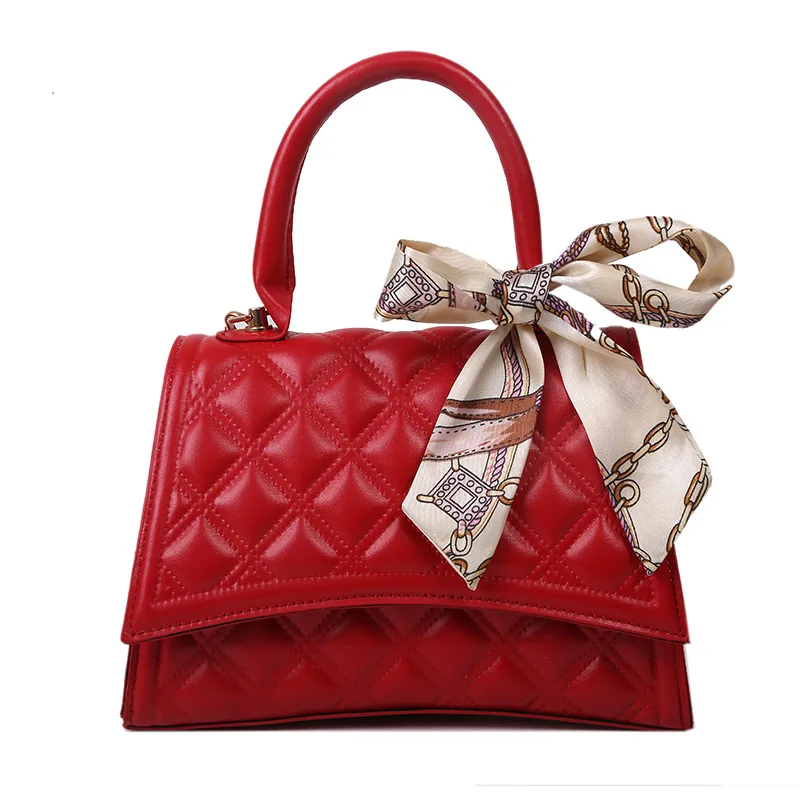 

Women Bag Fashion Silk Scarf Messenger Crossbody Women Bag Small Rhombus Shoulder Handbag Luxury Designer Brand Clutch Bag