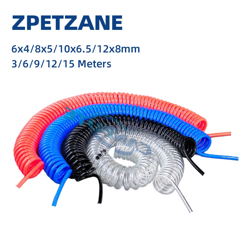 Hose Tube Spiral Pipe Pneumatic Polyurethane 6*4mm 8*5 10*6.5 12*8mm Telescopic Spring Tool