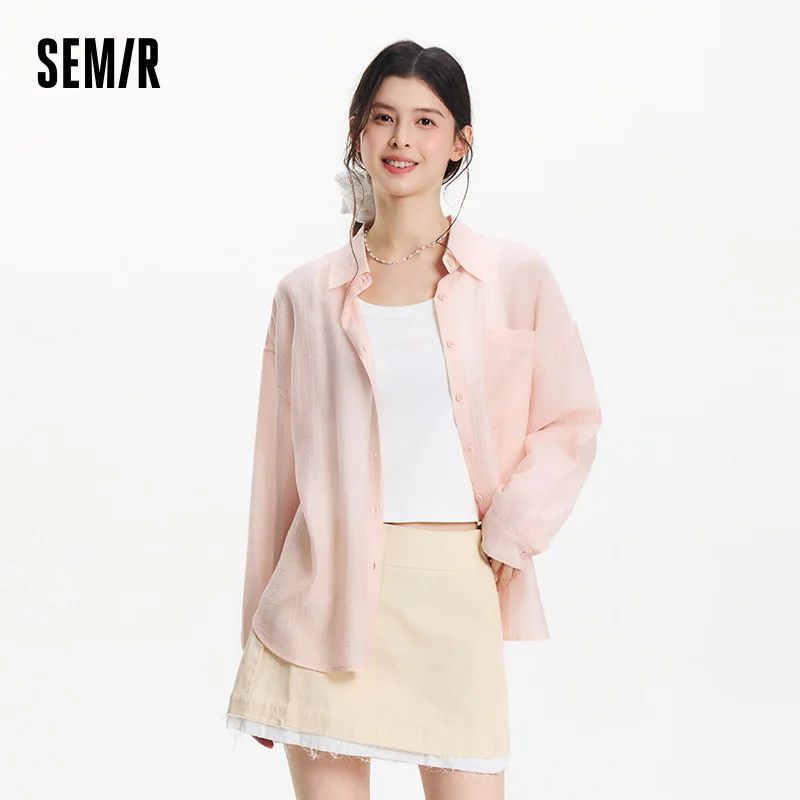 Фото Женский комплект Semir: рубашка и брюки, текстурированный, свободный крой, городской повседневный стиль, мягкий и удобный, для ежедневной носки №2