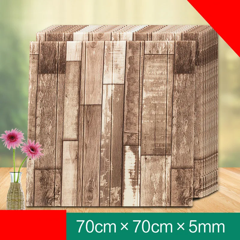 

Настенные 3D панели из имитации древесины, самоклеящиеся большие водонепроницаемые Стикеры из ПЭ пены для гостиной, кухни, фона для телевизора, 10 шт.