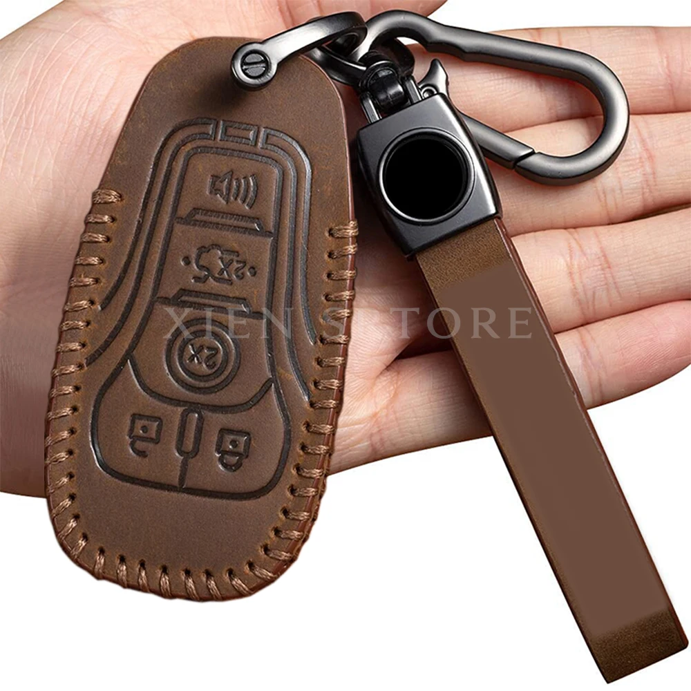 

Retro Leather Car Remote Smart Key Case Cover FOB Shell Bag For Ford Edge Mondeo Mustang F-150 Galaxy S-Max Accessories Styling