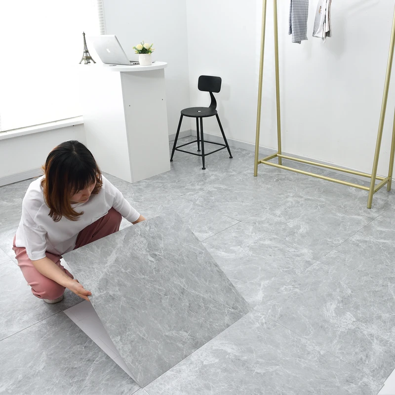 

Simulated Marble Tile Floor Sticker PVC Waterproof Self-adhesive for Living room Toilet Kitchen Home Floor Decor 3d Wall sticker