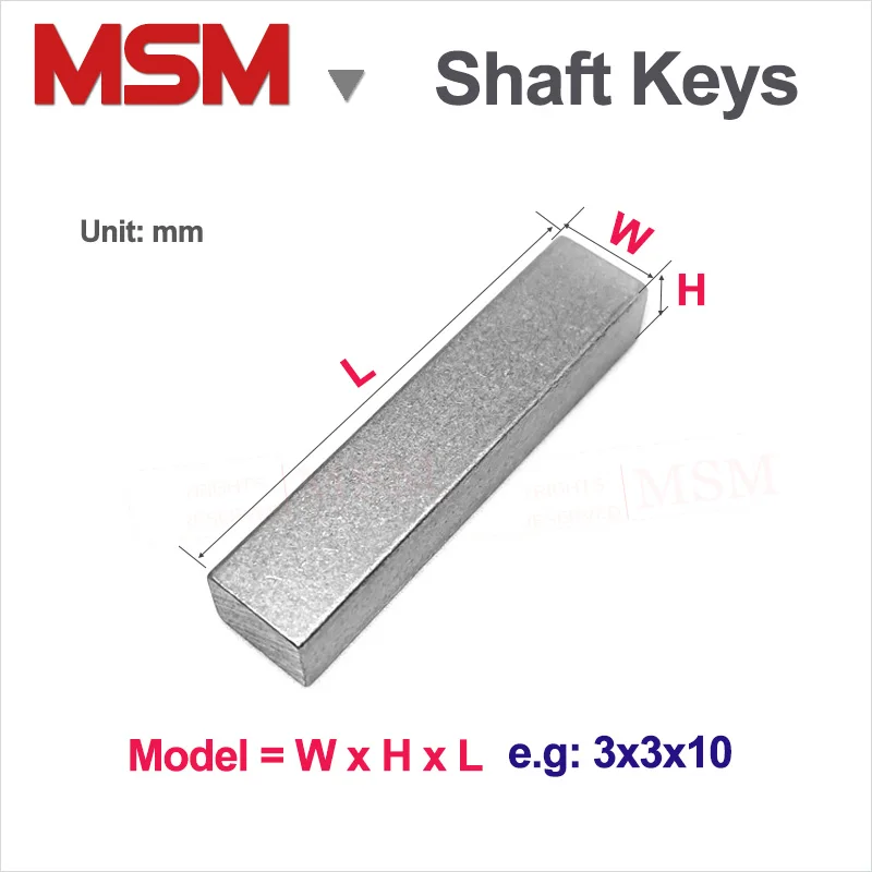 10 шт. прямоугольные ключи из нержавеющей стали GB1096 тип B плоские концы 8x7x длина