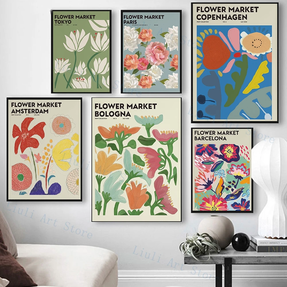 

Абстрактная Цветочная Марка винтажная Акварельная настенная Картина на холсте скандинавские постеры и принты настенные картины для декор...