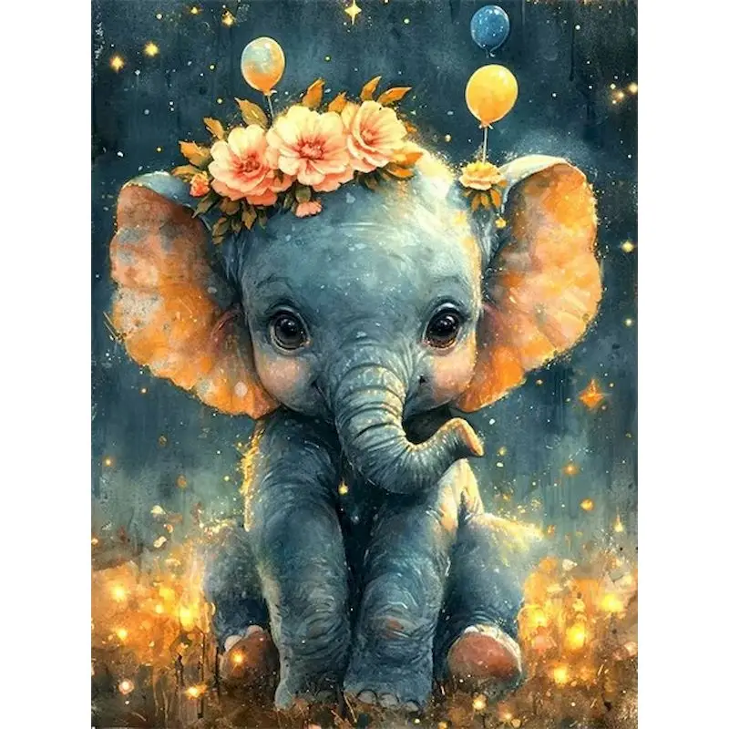 GATYZTORY картина со слоном по номерам акриловая с животными раскраска рисунок на