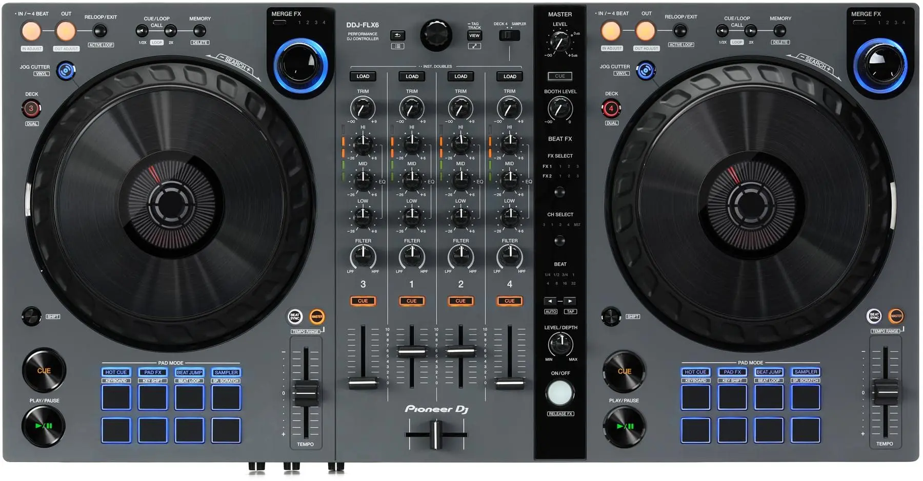 

100% Аутентичный pioneer DJ DDJ-FLX6-GT 4-колодочный контроллер и Serato DJ-графитовый