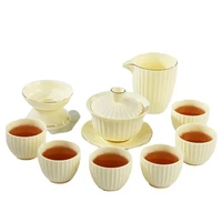 gold sheep at jade kung fu tea set home tea office high grade white porcelain bowl tea cup teapot currency
