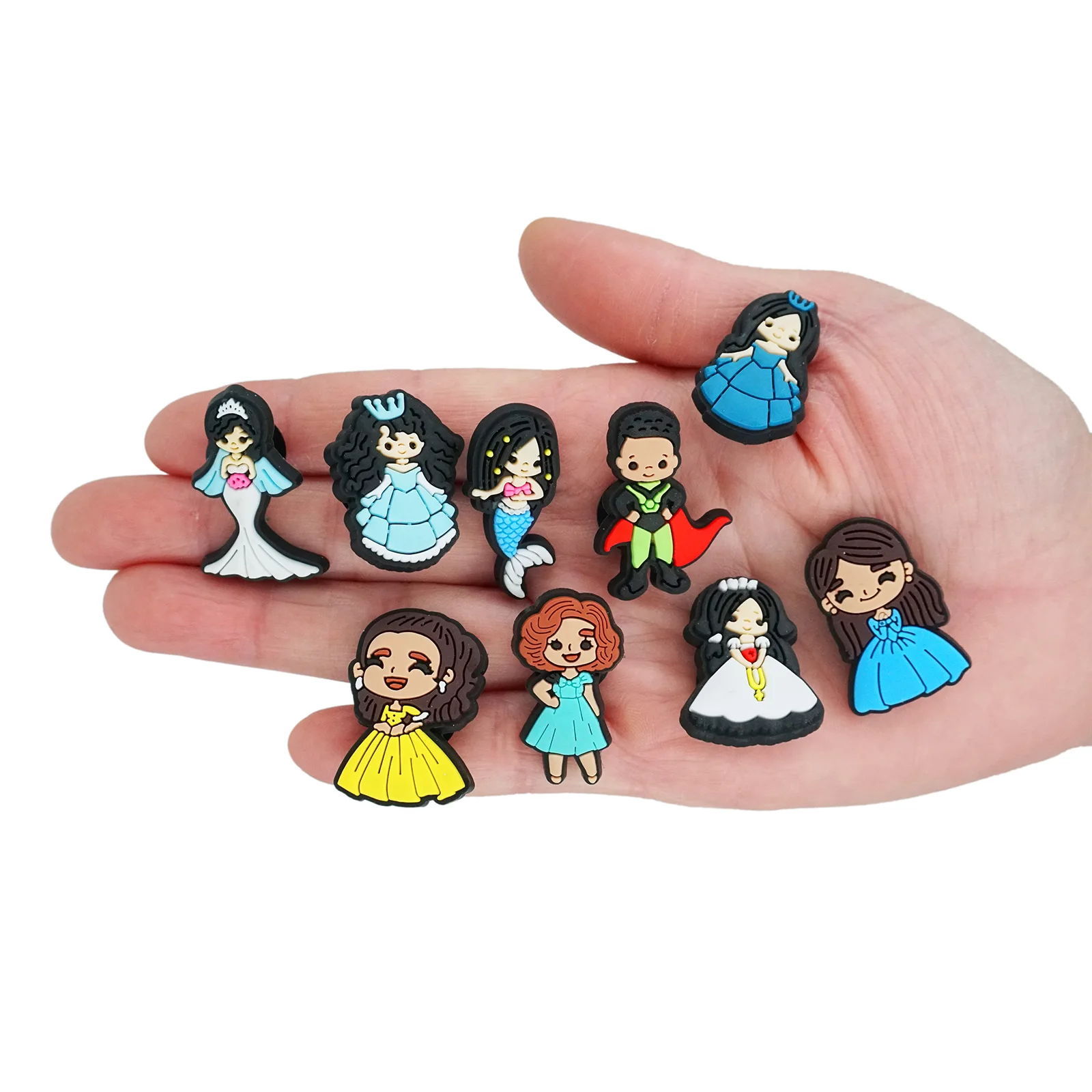 1 Pcs Fairy-tales Shoe Charms Lady Beauty Girl Princess Mermaid Shoe Accessories Decorations for Croc Jibz Garden Shoes