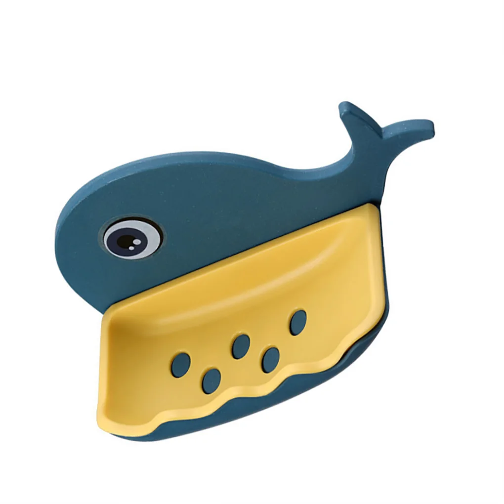 

1/2/3/5 держатель для мыла для душа, настенный подвесной двухслойный губчатый органайзер для слива китов с мультяшным рисунком No.3