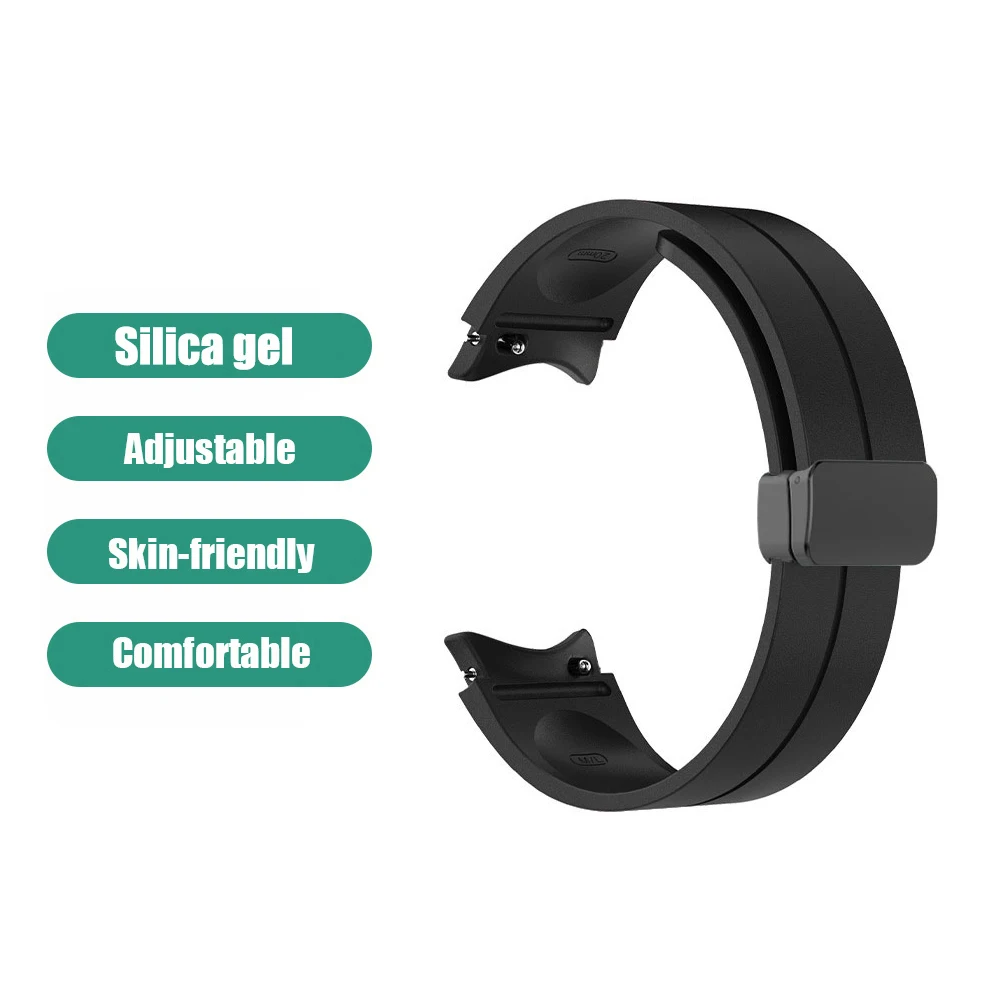 

Soft Silicone Smart Watch Strap Breathable 20mm Watch Bracelet Strap with Magnetic Buckle Replacement for Samsung Galaxy Watch 4