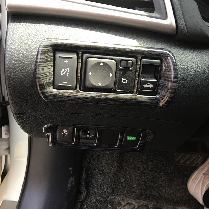 

For Nissan SYLPHY 2016-2019 High-quality ABS Chrome Car Interior Accessory Headlight Switch Sequins Adjust The Panel Frame