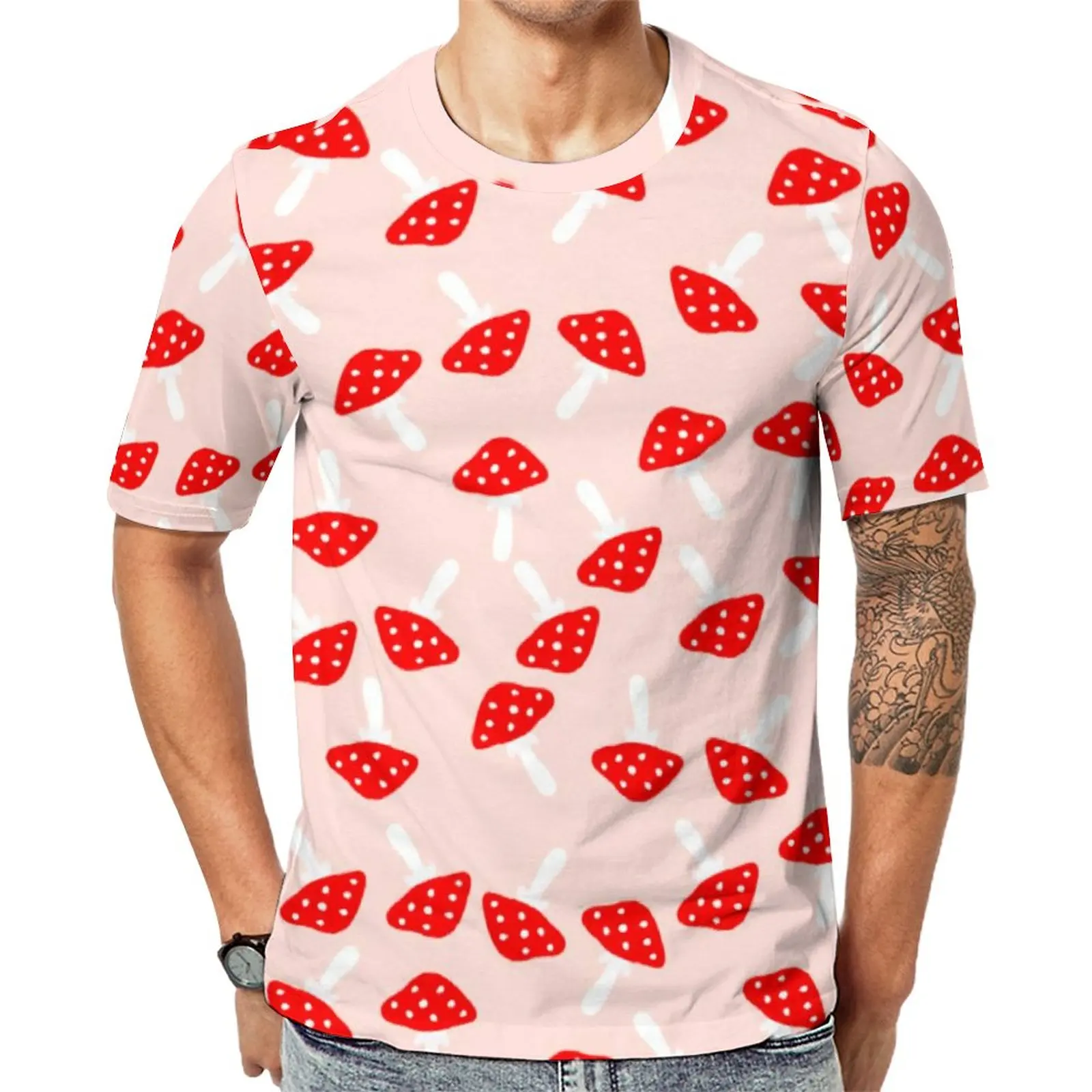 

Toadstool Mushrooms T Shirt Cute Mushroom Print Harajuku T-Shirts Man Essential Tshirt Original Short Sleeve Tees Plus Size