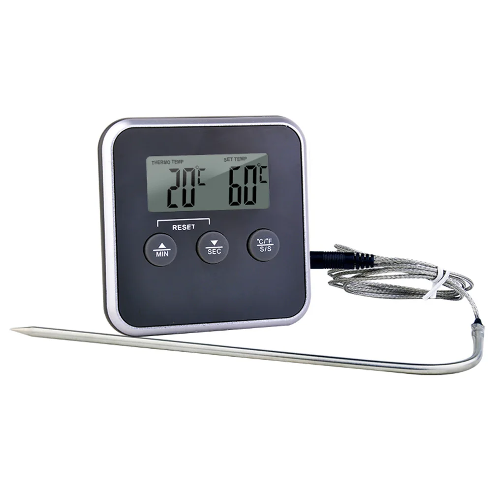 

Electronic LCD Digital Food Thermometer With Probe BBQ Meat Thermometer Cooking Timer Temperature Alarm Kitchen Tool