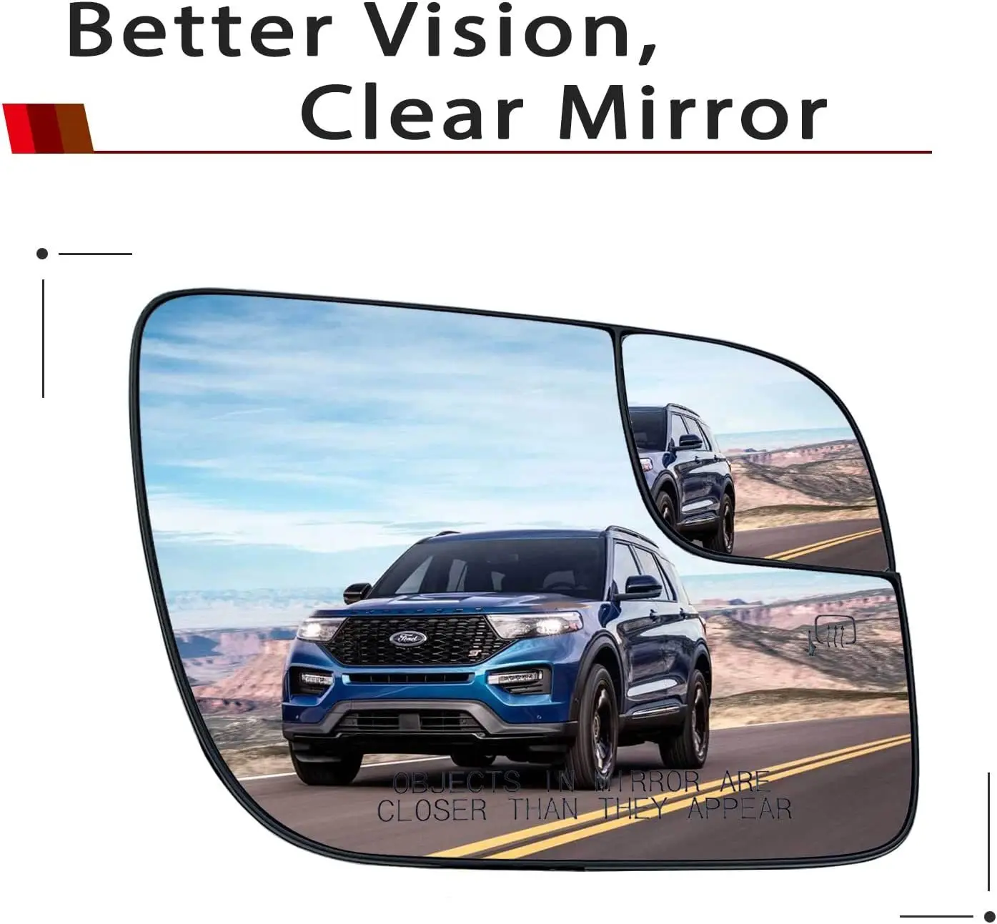

Автомобильное левое и правое зеркало заднего вида, стекло с подогревом для Ford Explorer 2011 2012 2013 2014 2015 2016 2017