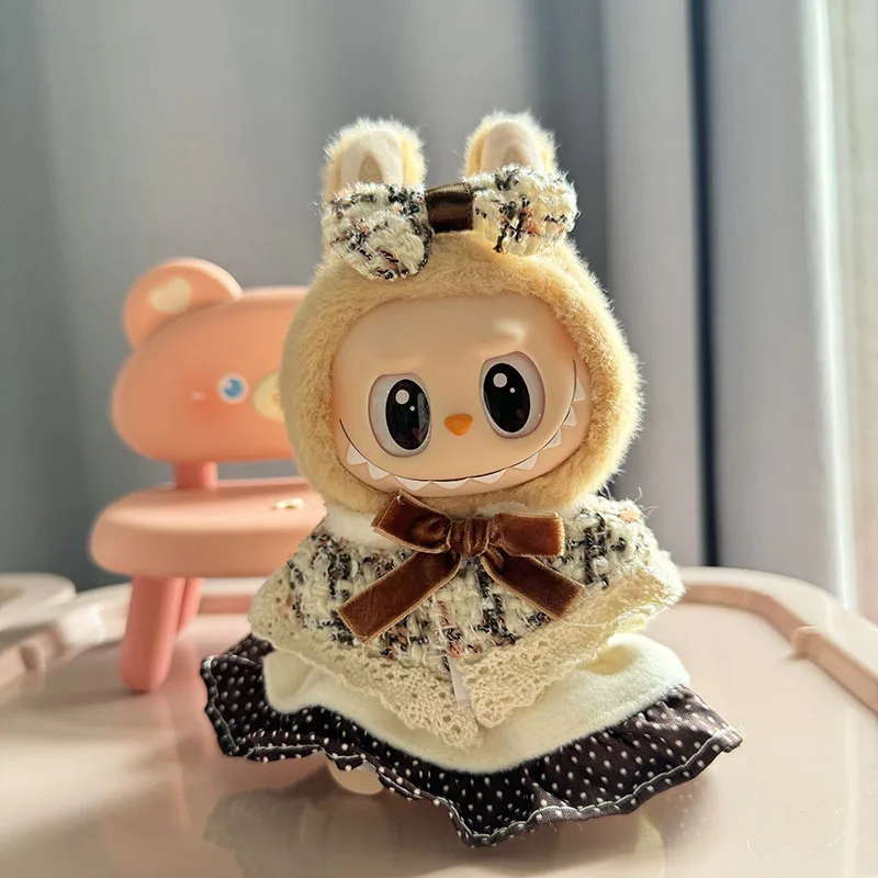 17 см Labubu I II куклы-идолы одежда для сидения аксессуары наряда милый