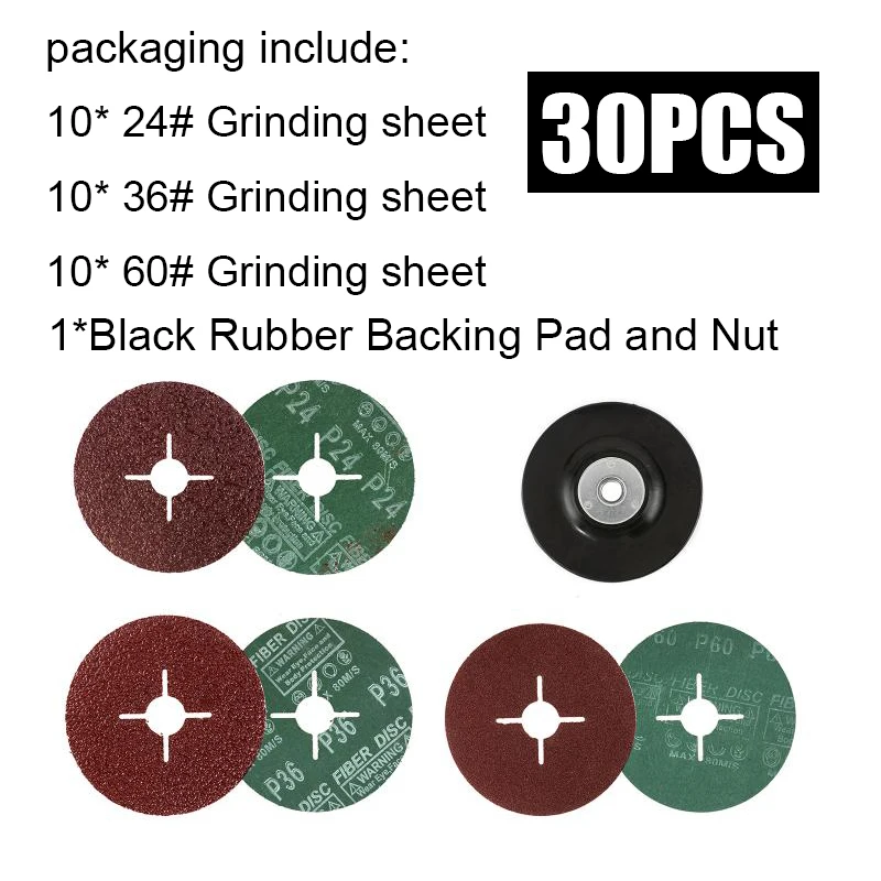 

Шлифовальные листы Beamnova 30 шт., 115 мм, 24#36#60