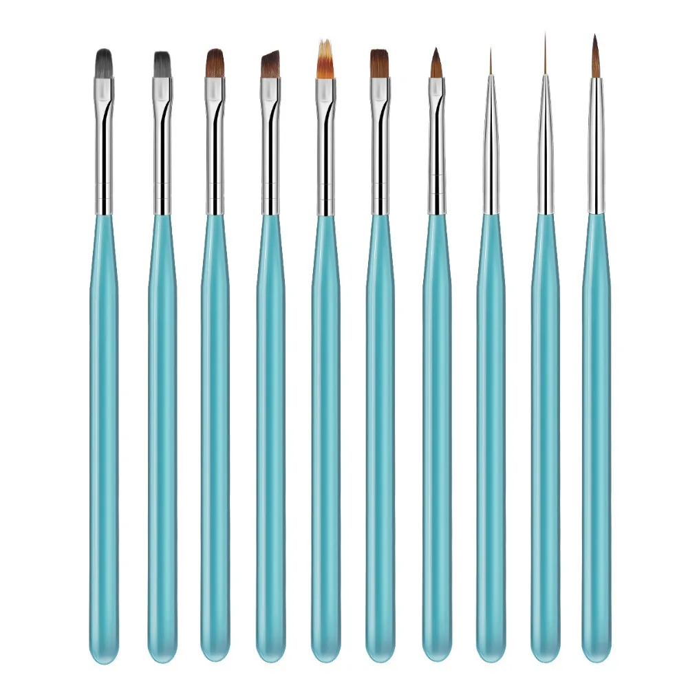 

Clear Blue Nail Art Line Painting Pen 3D Tips Manicure Flowers Patterns Drawing Pen UV Gel Brushes Painting Tools Brushes