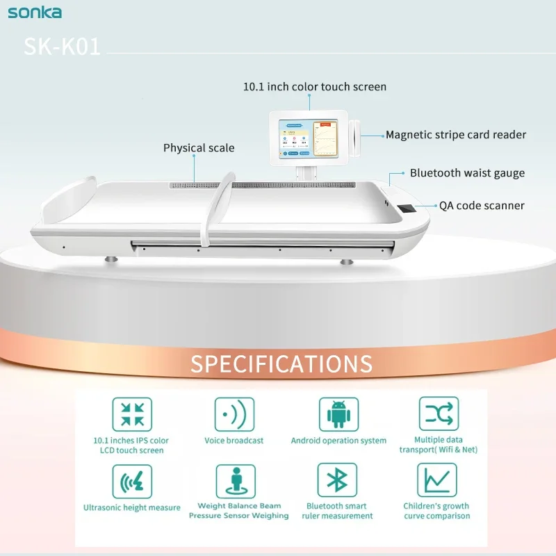 Умные Электронные цифровые весы Sonka baby grow с голубыми зубьями